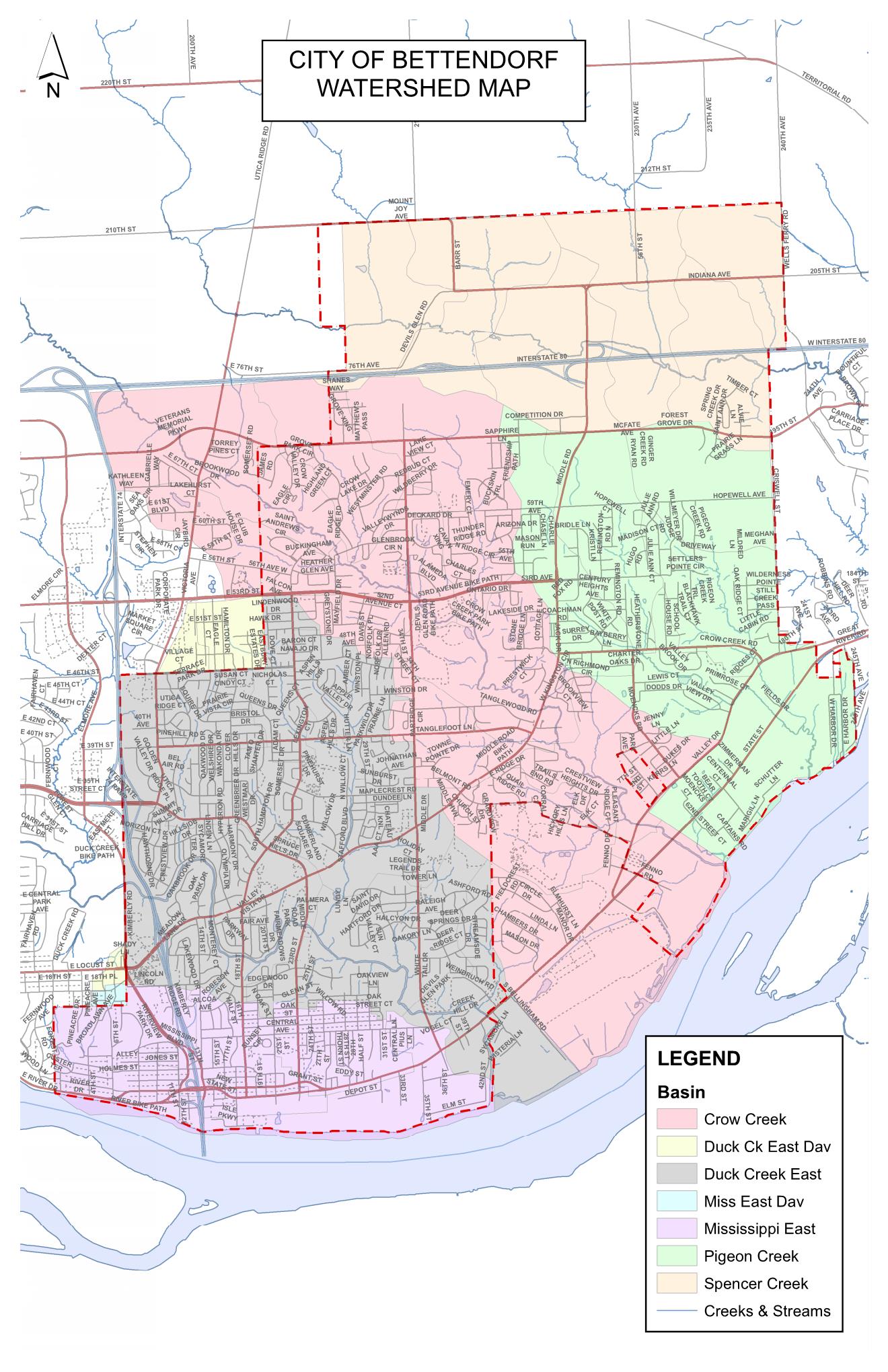 Bettendorf Watershed Map
